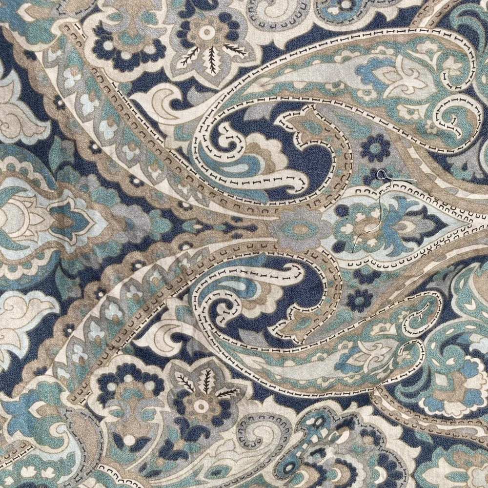 POTTERY BARN Paisley Rosalie Blue Cream Tan Pillow Sham Case Size King